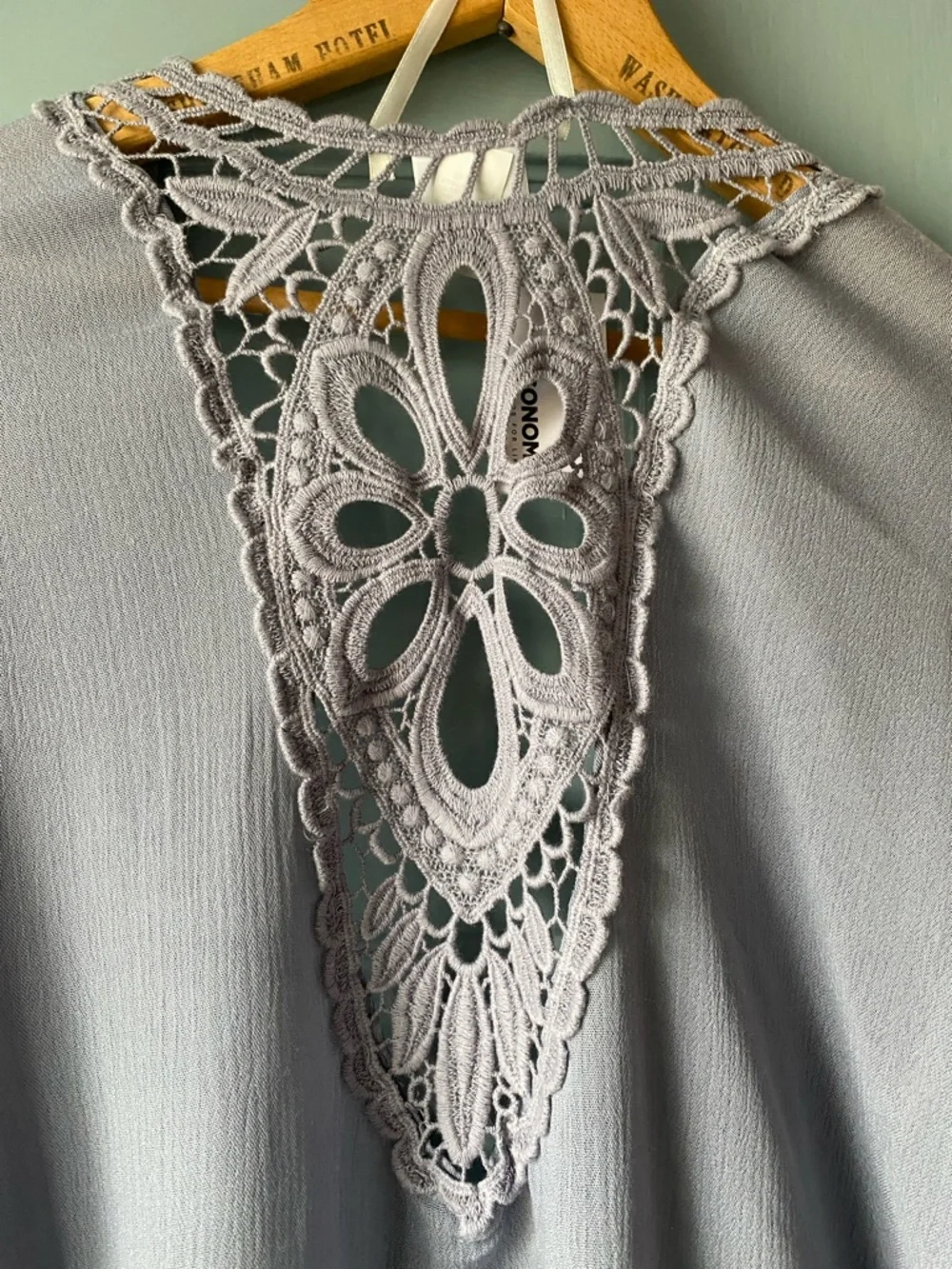 Sonoma Crochet-Detail Kimono Wrap in Periwinkle